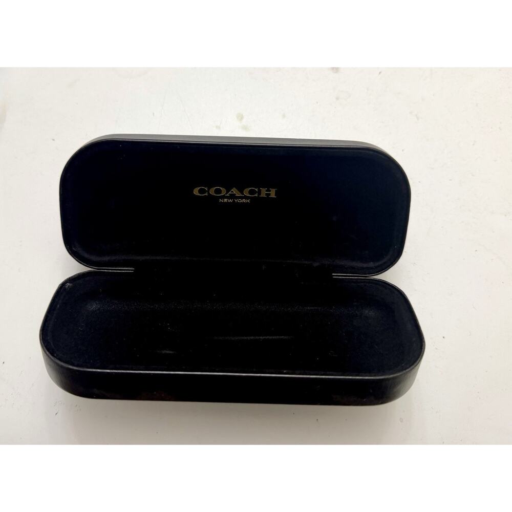 Coach Black Hard Clamshell Case w. Embossed Logo Sunglasses Glasses Eyeglasses - Picture 5 of 6